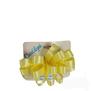 Vintage Cheri Lynn Hair Bow NEW Barette Yellow Folded Ribbons 90s